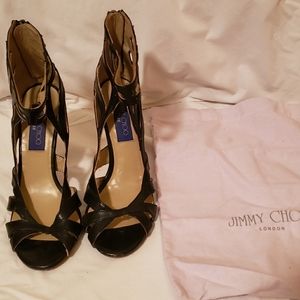 Jimmy choo black strappy heels